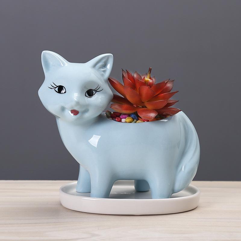 Gardening New Cartoon Ceramic Flower Pot Simple Creative Succulent Pot Ornament