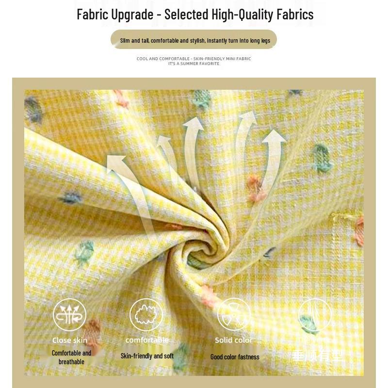 Women's 2024 Summer Yellow Polka Dot Wide-Leg Ice Silk Pants