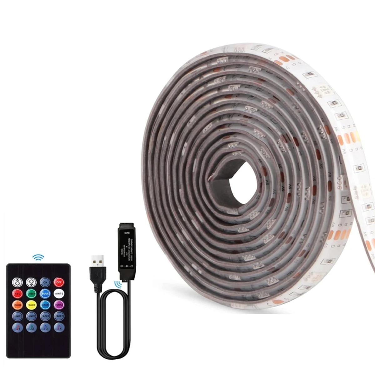 

Светодиодная лента RGB с синхронизацией музыки SMD 5050 5В 30 светодиодов/м пульт на 20 кнопок USB умная игра ритм ТВ подсветка лампа, новогоднее украшение для дома 1m