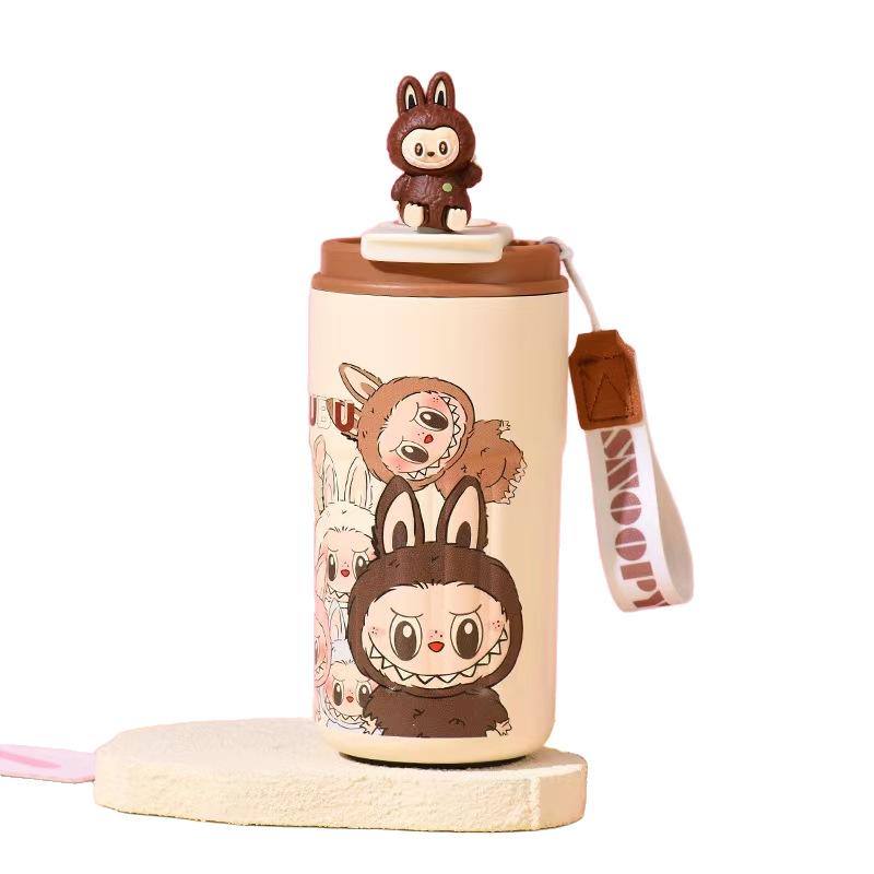 316 Stainless Steel Thermos Cup Cartoon Pattern Matra Cloth Coffee Cup Outdoor Portable Car Cup