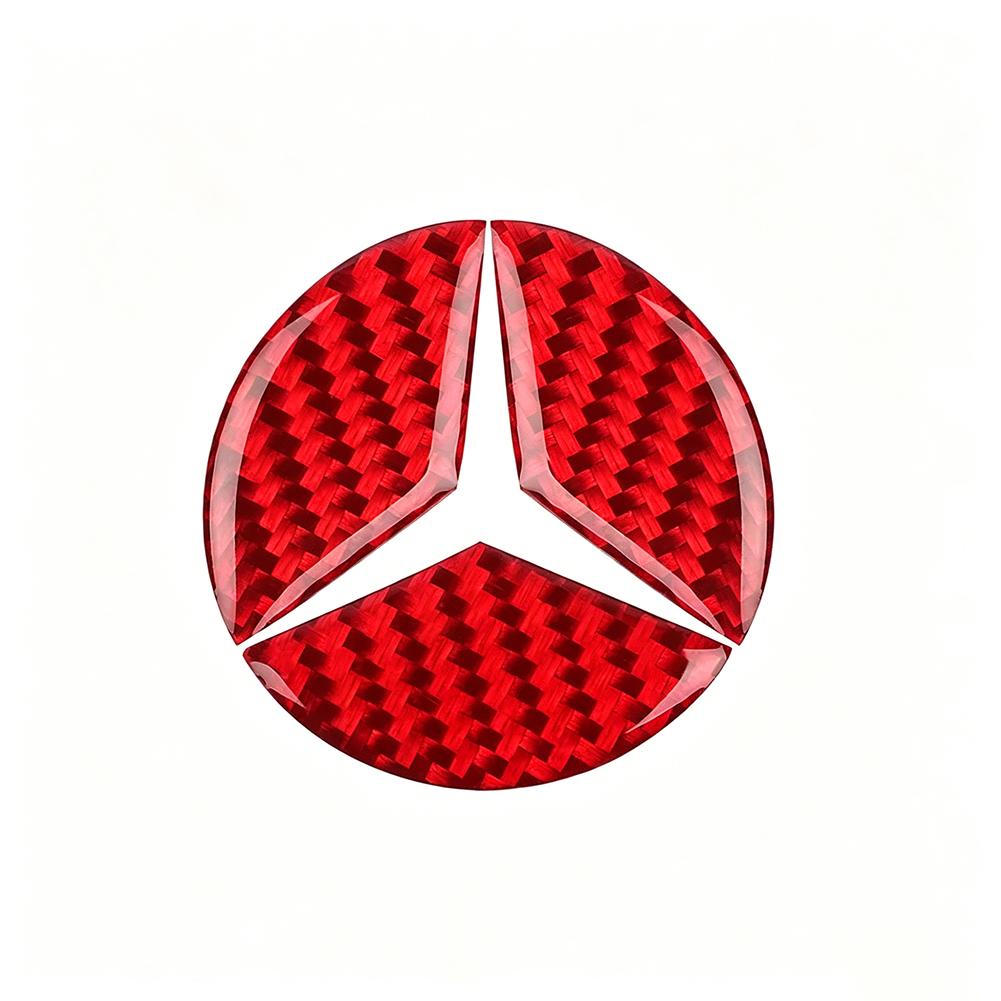 MEA4 Car Interior Carbon Fiber Steering Wheel Emblem Trim Cover Accessories For Mercedes-Benz GLC X253 X254 C-Class W205 W206 A-Class
