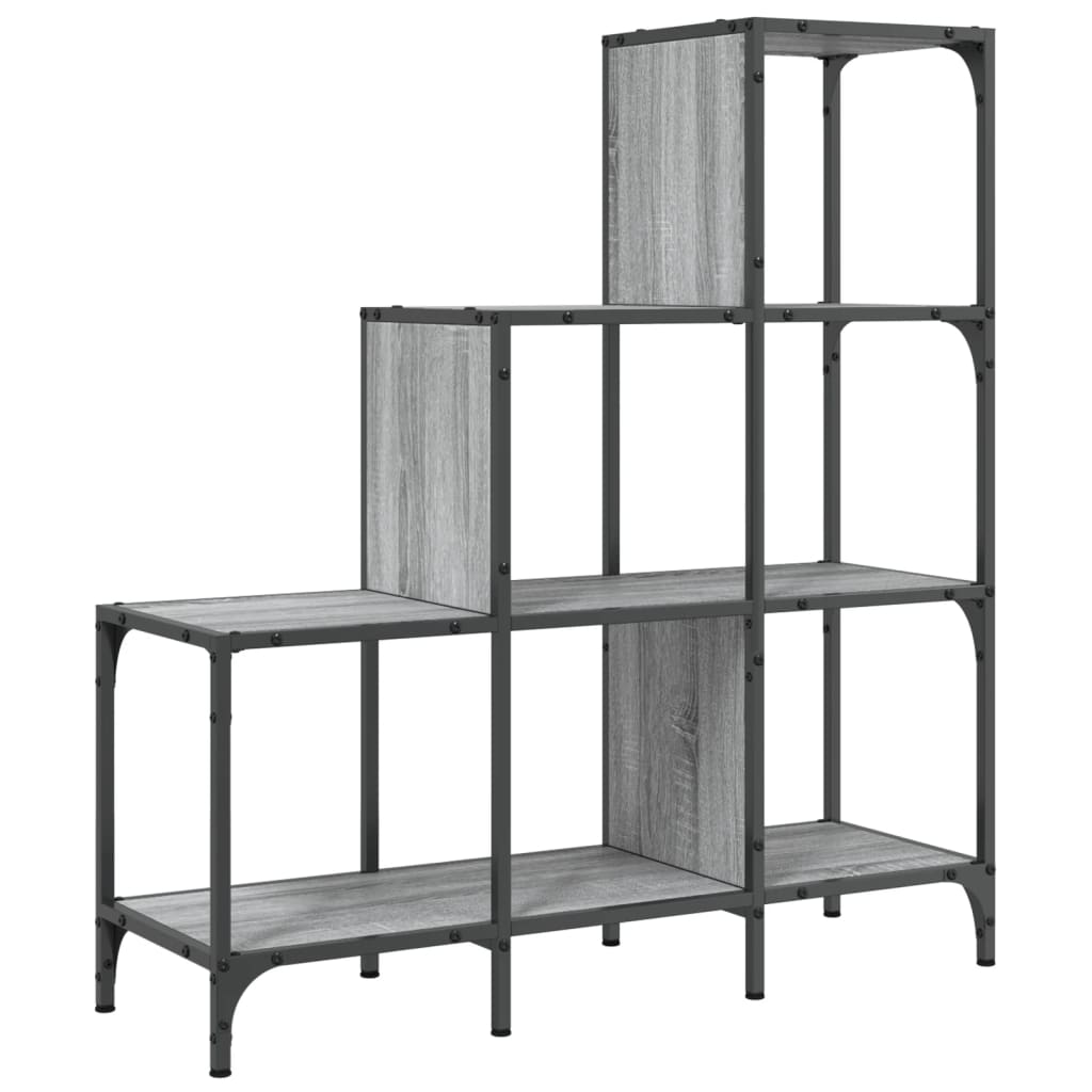 Bookshelf Gray Sonoma 92 x 30 x 102 cm Particleboard and Metal