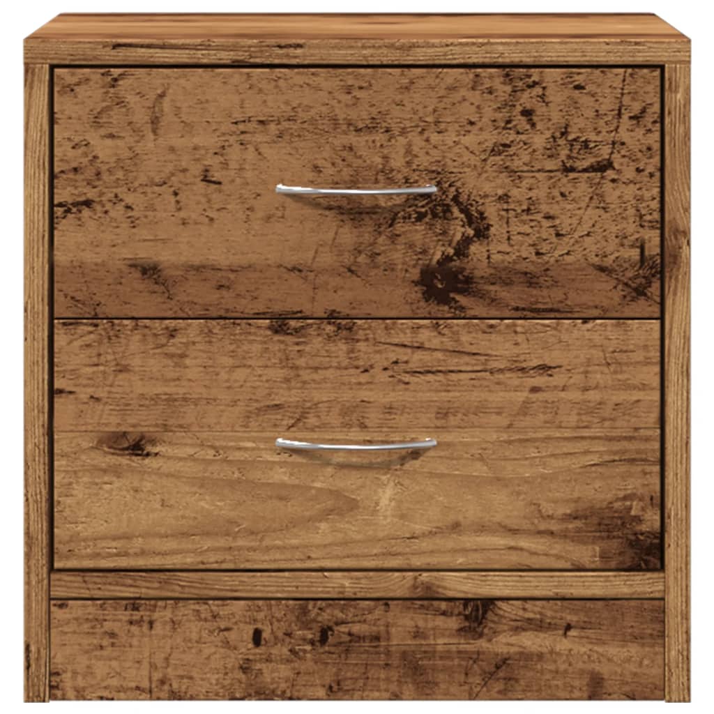 Nightstand with Rustic Wood Look 40 X 30 X 40 Cm Engineered Wood