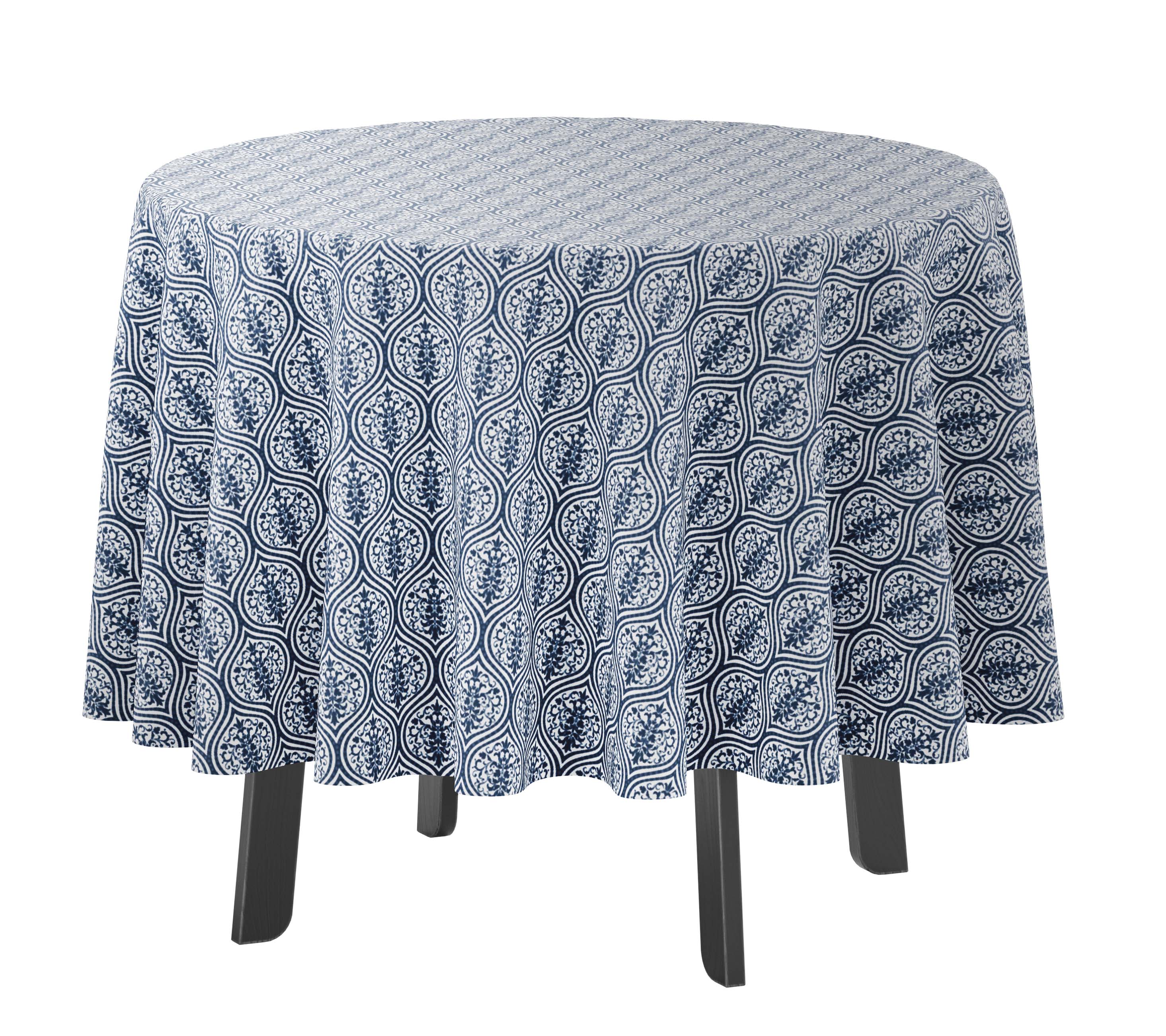 

Кругла скатертина Vargottam для приміщень на відкритому повітрі 58-дюймова кругла скатертина Водонепроникні скатертини для патіо - накривання столу весна-літо 58x58 Inches королівський синій колір