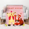 3D Christmas Theme Flannel Throw Blanket Soft Lightweight Warm for Living Room Bedroom Bed Sofa Couch Kids Adults Gifts