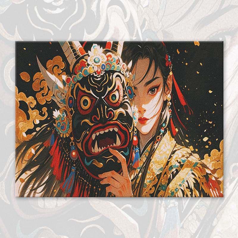 

Расписанная вручную масляная живопись Тханка 2025: Акриловое искусство своими руками для гостиной Дуньхуан 30x40 cm