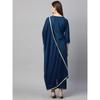 Gosriki Women' Ruby Cotton Solid Straight Kurti With Palazzos & Dupatta Set (Label Cerosin LGo Blue Large)