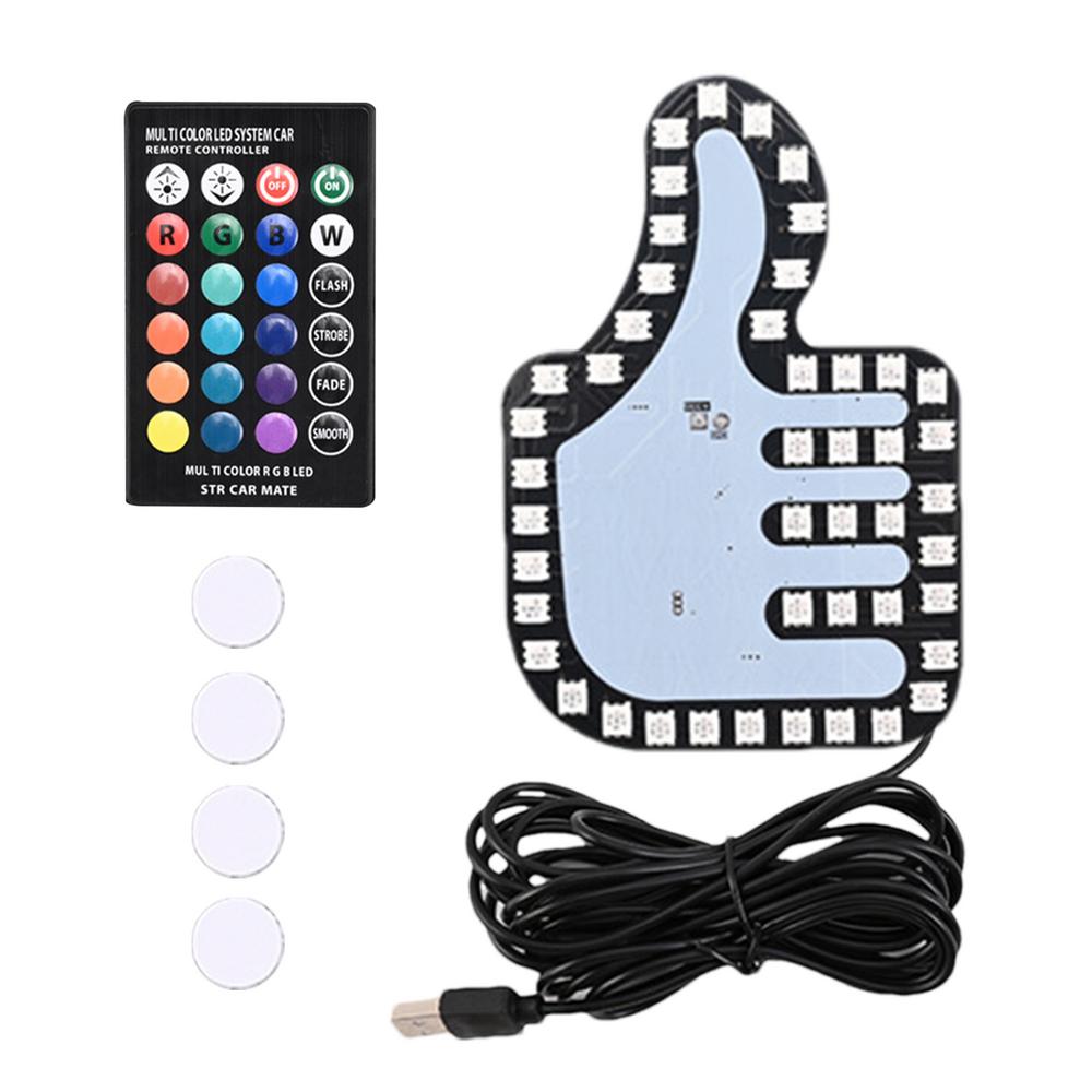 

Светодиодный автомобильный знак Finger Light Fun Auto Fingers LED Sign Unique Funny Car Accessories LED Alarm Lights Задний оконный знак Car Finger