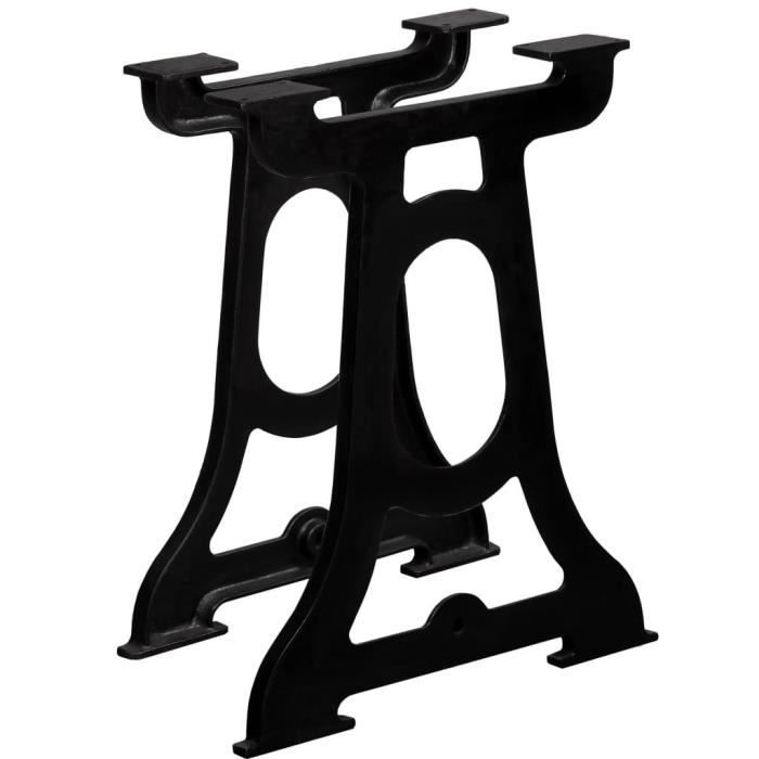 Pieds de table - vidaXL - Cadre en Y - Fonte - Noir - Style industriel