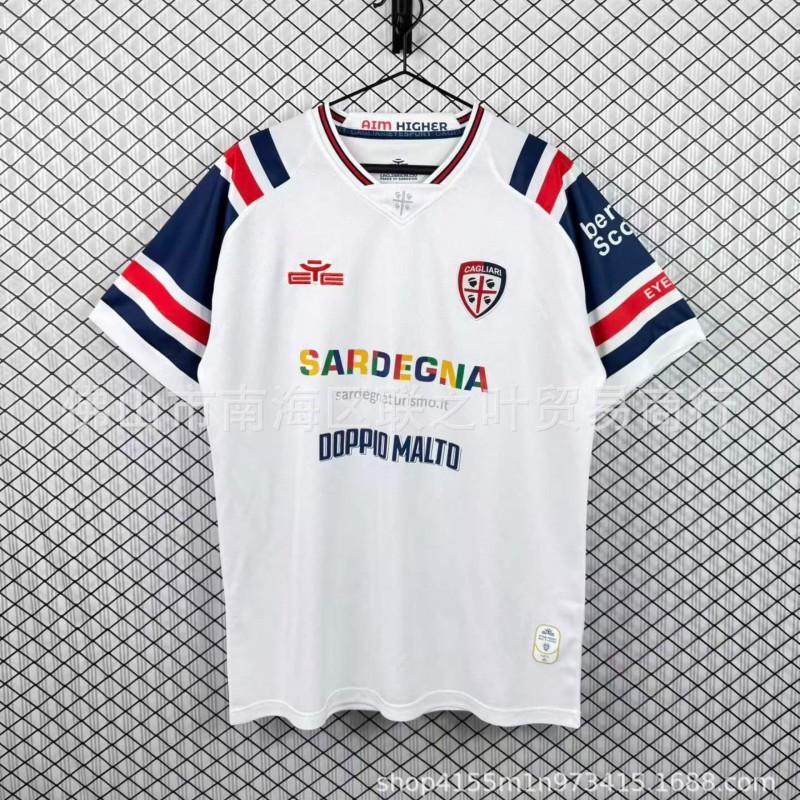 Cagliari 26-27 Away Soccer Jersey Short Sleeve Mens Football Kit Winter