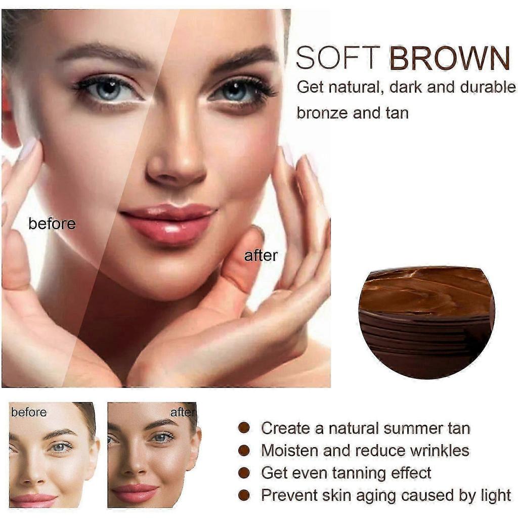 Deep Dark Self-Tanning Cream with Cocoa Butter & Coconut Oil  Hydrating, Long-Lasting Tan, Anti-Aging Moisturizer for Radiant, Even Skin