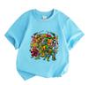 Kids Boys Girls 100% Cotton Crew Neck Short Sleeve T-shirt, Retro Cartoon Hero Characters Graphic Casual Summer Tee for Children Daily Wear