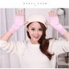Warm Half Finger Gloves Solid Color Cycling Mittens Comfortable Knitted Mittens