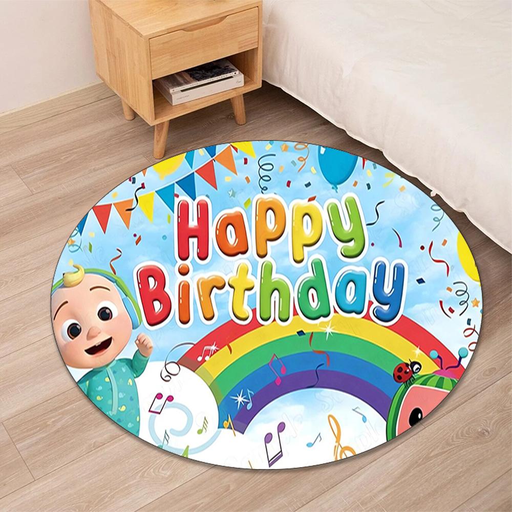 CoComelon Printed Round Rug Carpet Chair Rug Area Rug Entryway Doormats,for Office Chair Living Room Bedroom Kitchen Room.
