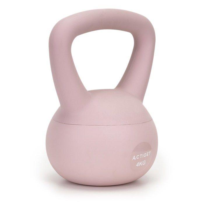 Kettlebell - SPRINGOS - 4 kg - Souple - Ergonomique - Rose clair