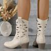 Women's Ankle Boots Hollow Heels Western Boots Winter New Designer Shoes  Trend Party Dress Chunky Women's Boots Chelsea