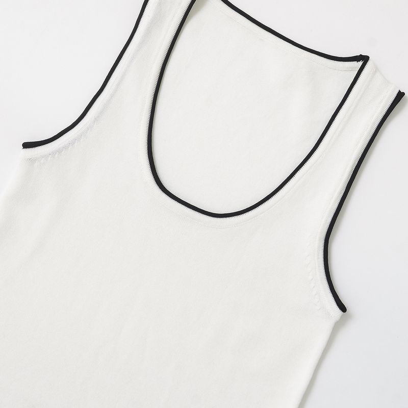 Kaslead New Arrival Women's Fashion Style Stylish Simple and Versatile Trim Knitting Tops 3471015