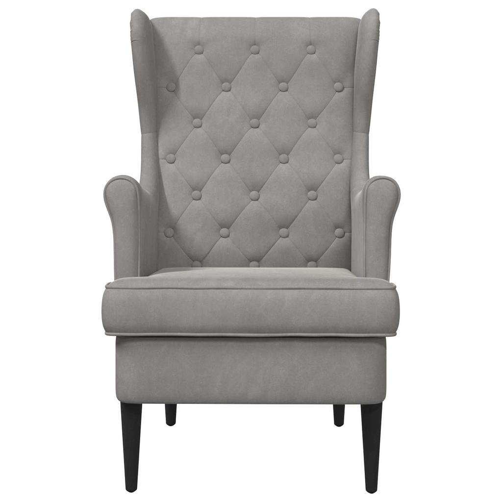 Armchair Light Grey Velvet