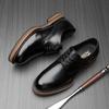 2025 Direct Supply of British Retro Casual Leather Shoes Men's Genuine Leather Business Dress Thick-soled Wedding Groom Derby Shoes