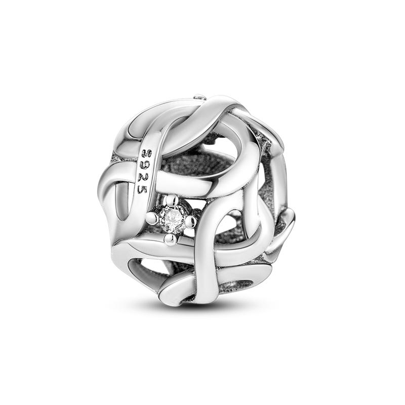 Mărgele Charm Pandantiv Noi din Argint Sterling 925 Linii Geometrice Se Potrivesc Brățării Originale DIY Pentru Confecționare Colier cu Pandantiv Femei