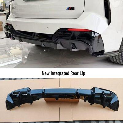 Fits BMW iX3 2021-2026: Black Warrior Rear Lip Diffuser Cover, Non-destructive Blackening Fang Design.