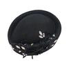 New British Retro Top Hats Diamond Flower Applique Formal Stewardess Hat Concave Top Solid Flight Attendant Hat for Party