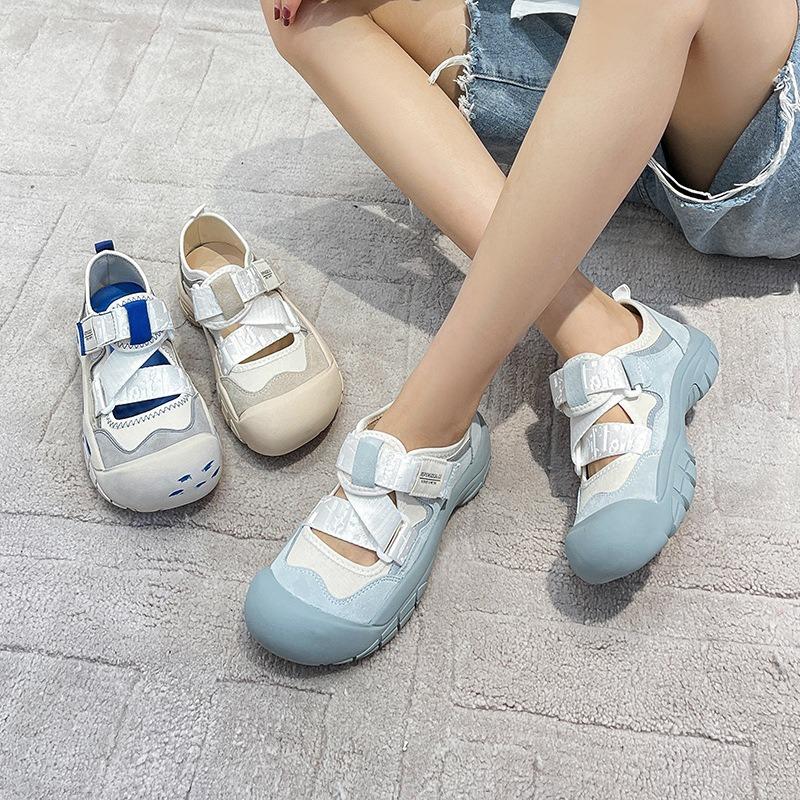 Ugly Cute Velcro Dad Shoes Children Summer Casual Graffiti Dirty Sports Big Head Canvas Shoes Leather Sandals