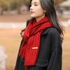 Knitted Red Scarf Women Winter Simple Classic Solid Color Wraps Men Couple Scarf New Soft Warm Thermal Wool Muffler