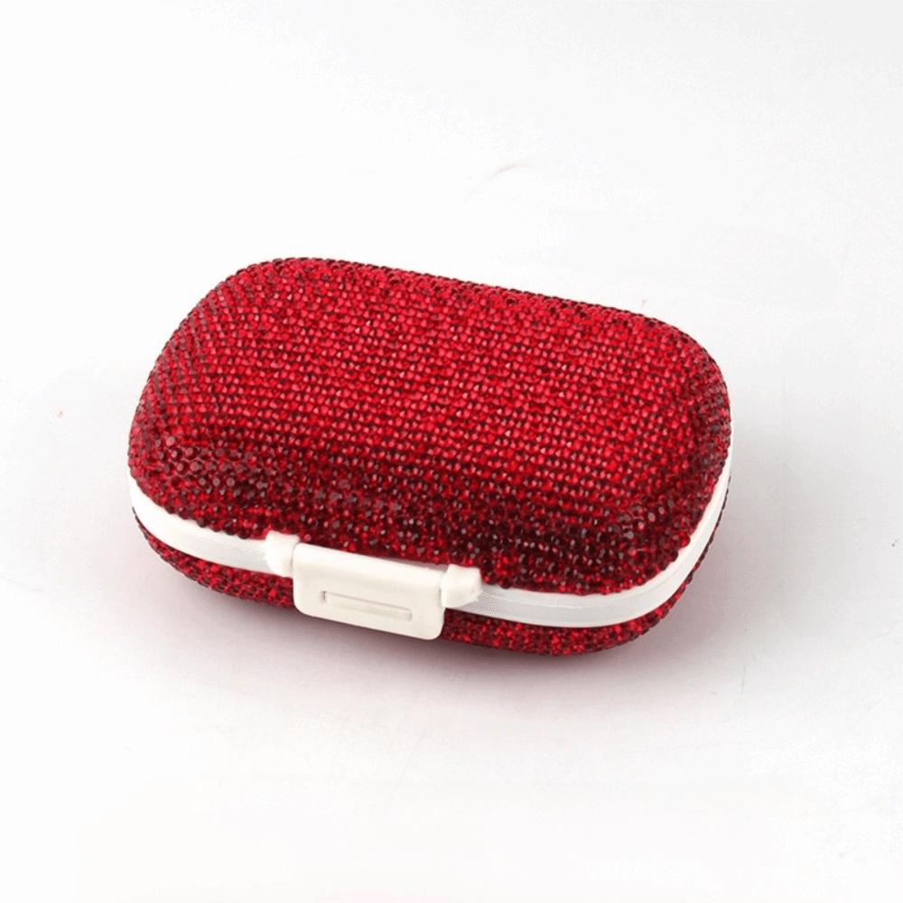 

High Quality Portable Pill Case Multi-function Waterproof Pill Organizer with 8 Compartments Sealed Box красный