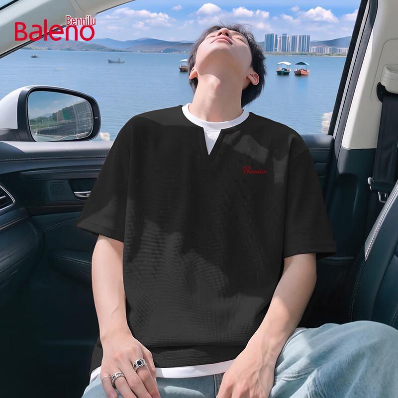 

Baleno Men s Faux Two-Piece Heavyweight Waffle T-shirt 2XL