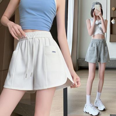 Summer High-waisted Loose Trousers Casual Korean Pockets Drawstring Elastic Women's Sports Shorts