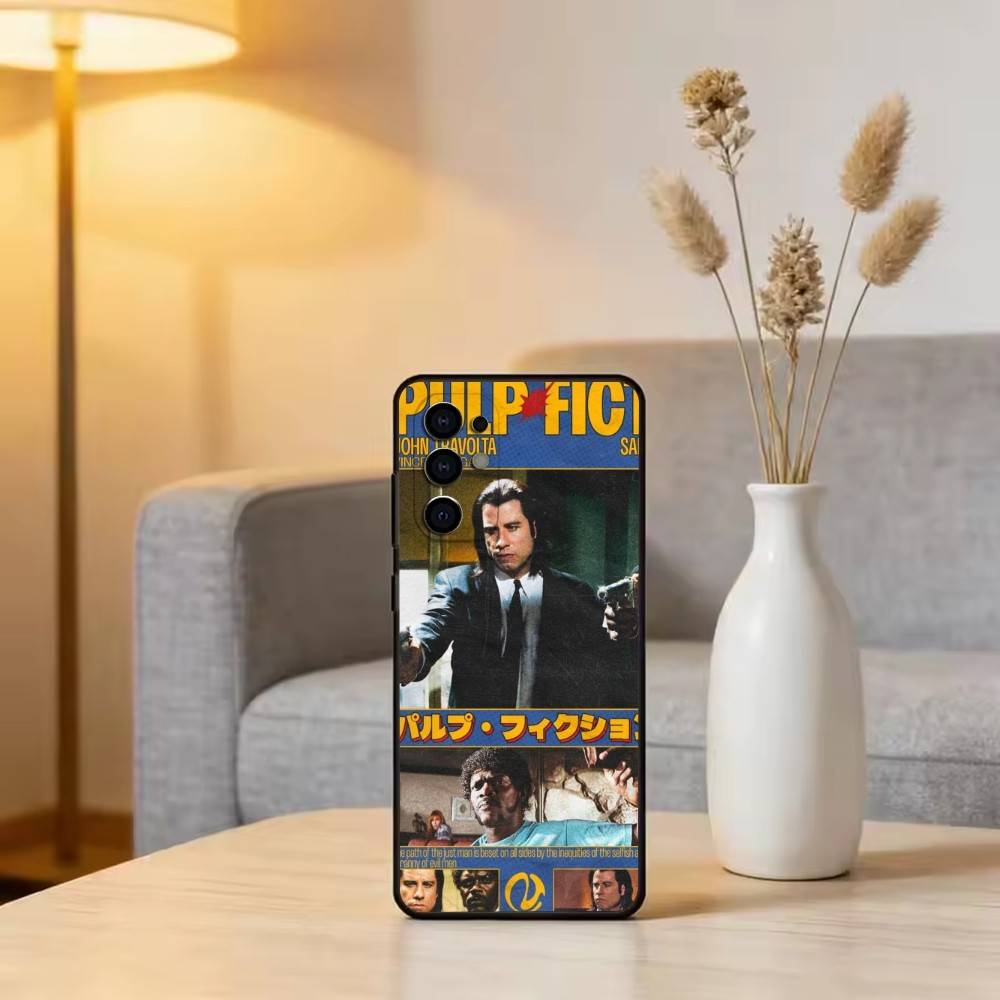 P-Pulp F-Fiction Movie Phone Case For Samsung S25,S24,S21,S22,S23,S30,Ultra,S20,Plus,Fe,Soft Silicone Black Cover