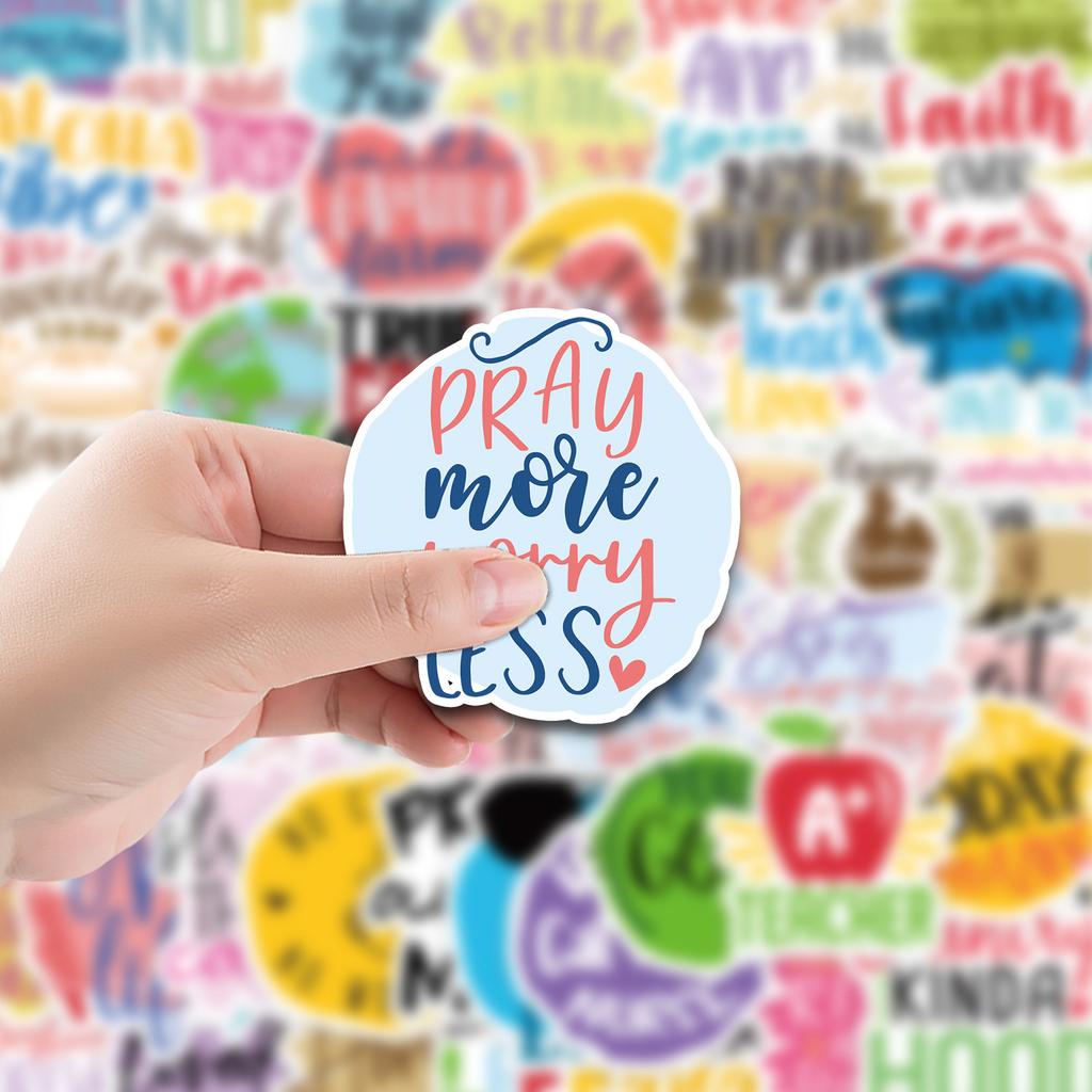 50 Phrases Graffiti Stickers Suitcase Car Notebook Refrigerator Water Cup Waterproof Decorative Stickers