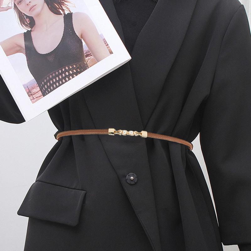 Adjustable Thin Waist Belt for Women Fashion Slimming Buckle Suit Dress Skirt Date and Office Use