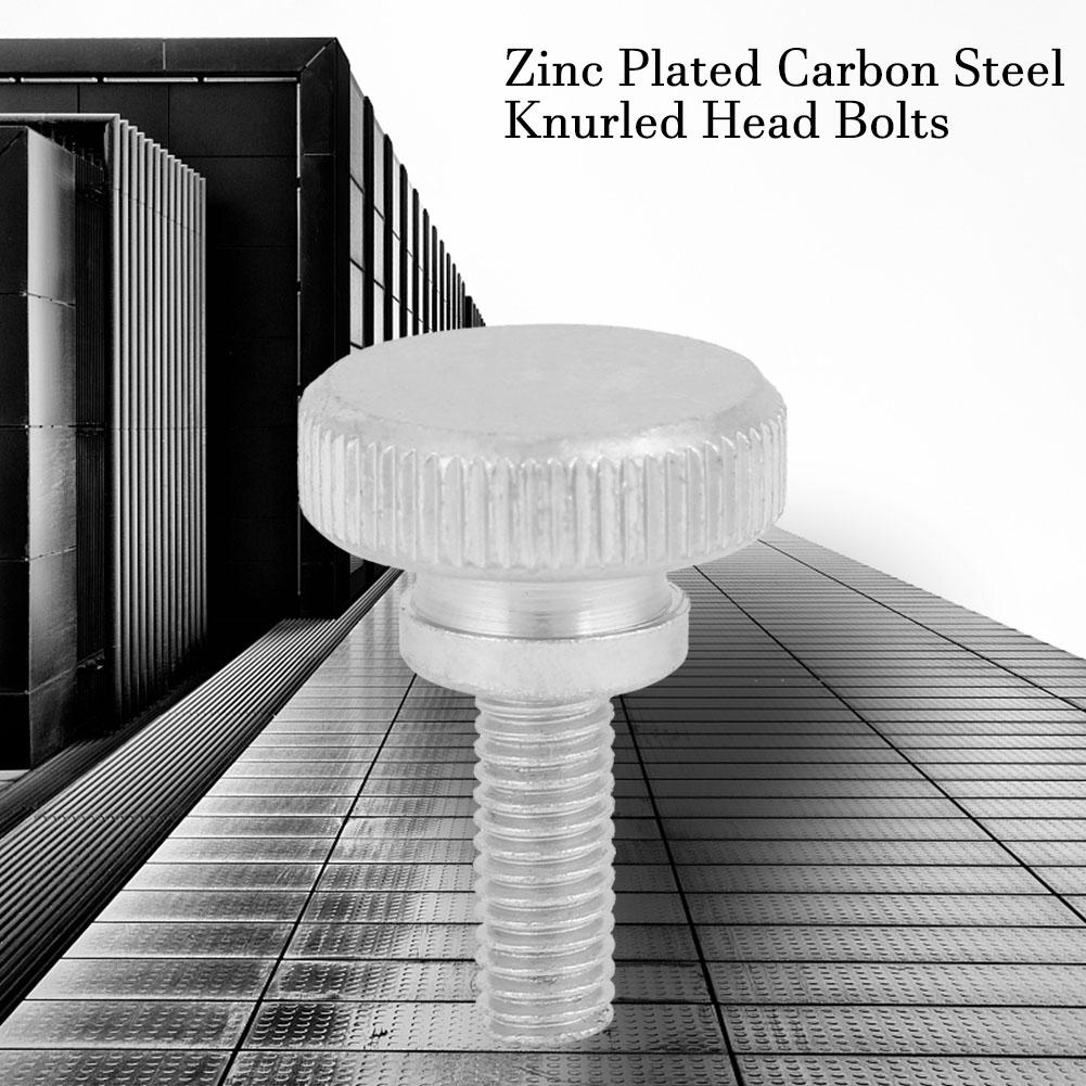 40pcs M6 Zinc Plated Carbon Steel Flat Knurled Head Bolts Thumb Screws (M6*18)