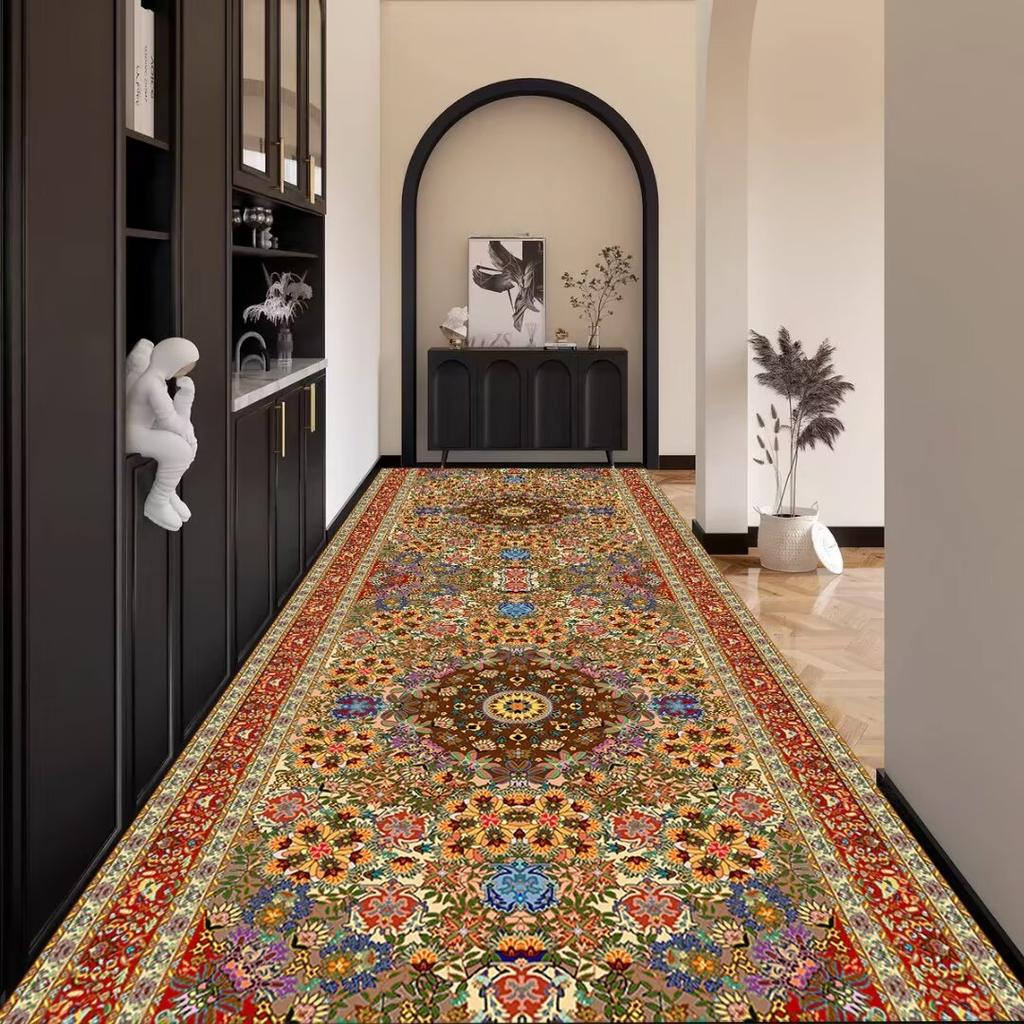 Persian Corridor Carpet Retro Decoration Home Hall Passageway Runner Rug Non-slip Stairway Carpets Customizable Luxury Aisle Mat