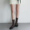 Flamingo Cotton Rib Socks (Brown/Ivory/Red)