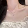 925 Sterling Silver Crown Angel Wing Pendant Necklace for Women , Rhinestone - Encrusted Fairy Princess Jewelry