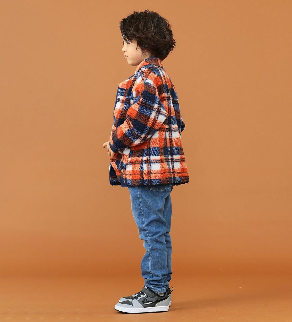 Lee Soft Touch Boa Orange Sizes Jacket, Kids' Check, 110cm-150cm