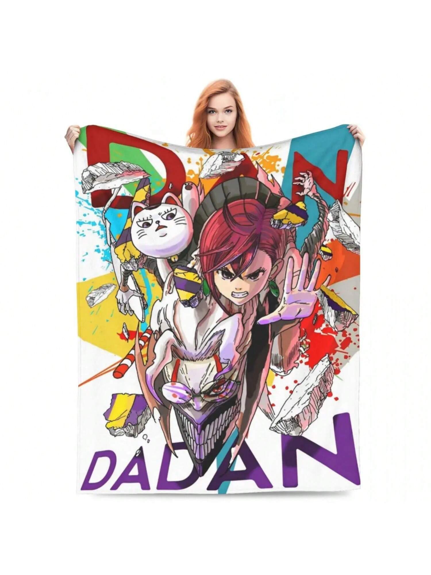 Cartoon Manga Dandadan Coral Fleece Plush Throw Blankets Action Comedy Blanket For Sofa Outdoor Super Soft Quilt 75X95CM