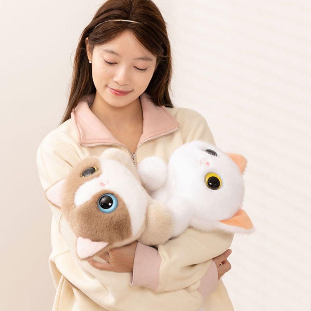 Soft Big Eyes Cat Plush Toy Cute Siamese Cat  Plush Doll Simulation Cat Plush Doll  Home Decoration