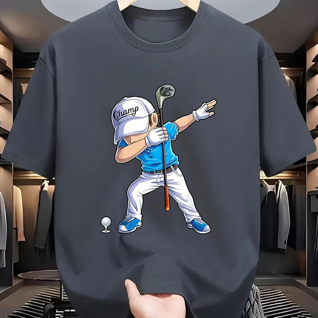 2026 HOT SALE Men Women Summer Cotton Fashion Sports Leisure Loose Golf Player Pattern Printed Round Neck Short Sleeve T-shirt Top Unisex Tee