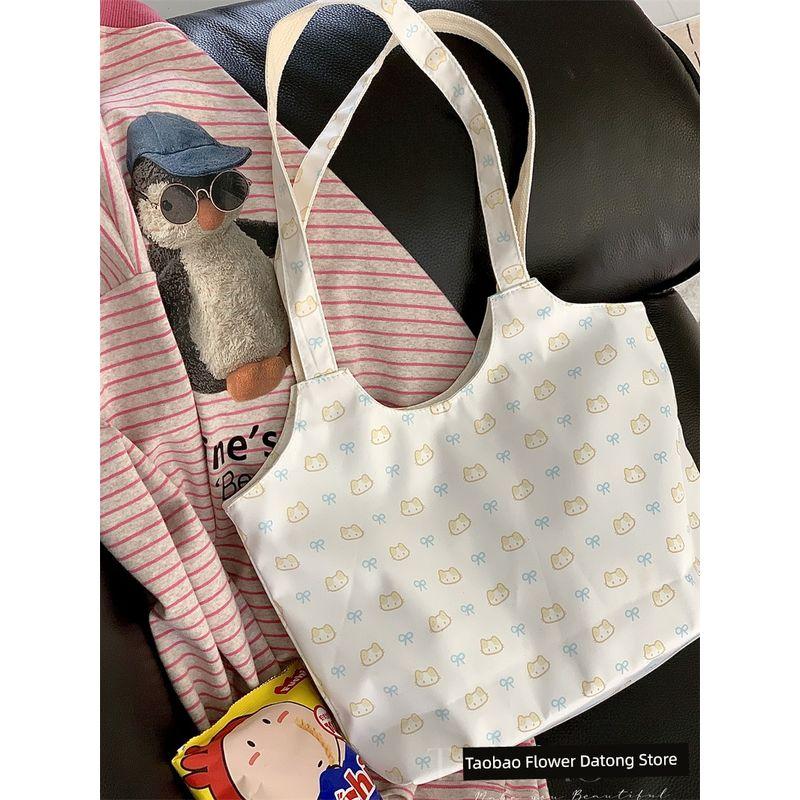 

Bag Women 2025 New Korean Style Commuter Tote Bag All-Match Shoulder Bag Lightweight Shopping Bag College Student Class Bag Kitten