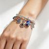 925 Silver-plated Dazzling Blue Pendant Planet Ornament Suitable DIY Making Bracelets and Bangles Exquisite Jewelry