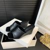 Women's Slippers 2025Summer New Leather Slippers Wedges Slippers for Women Open Toed High-heeled Slipper Sandalias Mujer