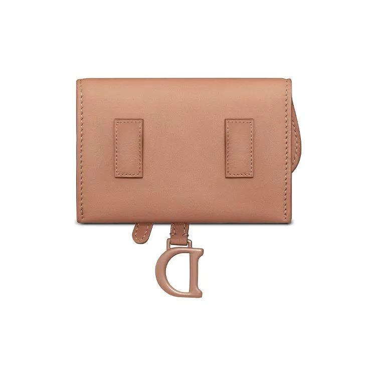 DIOR Saddle Ultra Matte Chain Nano Calfskin Crossbody Clutch Saddle Bag Shoulder Bag Women's Light Brown