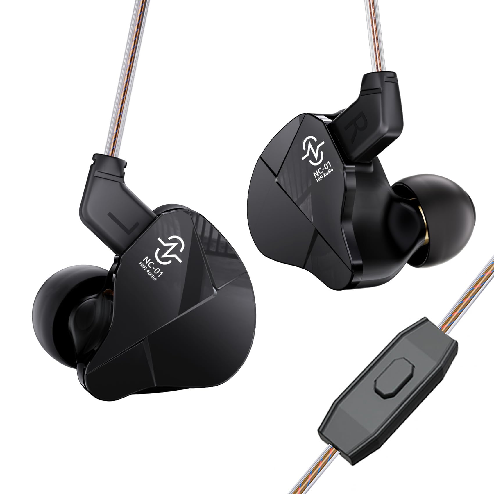 

CCZ Wired Monitor Style 10mm Dynamic PC 4g Lightweight Detachable OFC Double Parallel Detachable Noise Grade 5 Plated Metal Ergonomic Suitable for