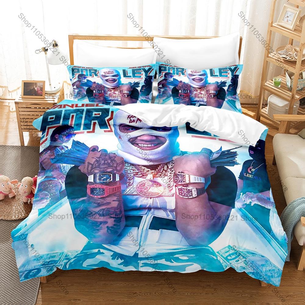 Personality Rapper Anuel AA Bedding Set New Real Hasta La Muerte Printed Brushed Microfiber Duvet Cover Pillowcase For Fans Bedr
