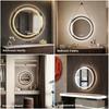 LED Mirror with Black Frame, 3-Color Lighting, 10-100% Dimmable, Anti-Fog, 5mm HD Glass, Touch Sensor, CRI >90