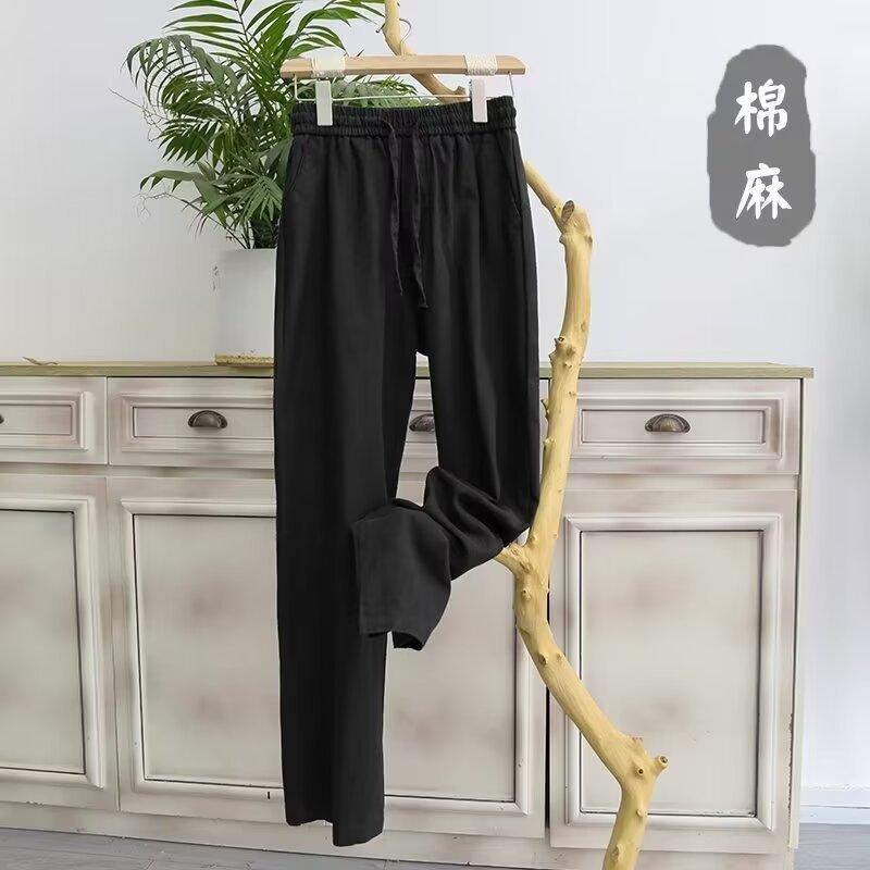 Thin Cotton Imitation Linen Casual Pants Men's Summer Men's Large Size Straight Men's Long Pants